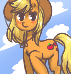 Size: 758x782 | Tagged: safe, artist:pettankochanv, applejack, earth pony, pony, explicit source, female, mare, solo