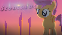 Size: 1920x1080 | Tagged: safe, artist:bastbrushie, derpibooru import, scootaloo, solo, wallpaper