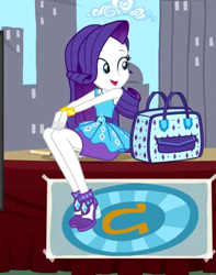 Size: 334x423 | Tagged: safe, screencap, rarity, best trends forever, better together, equestria girls, bag, clothes, cute, cyoa, female, high heels, pencil skirt, raribetes, shoes, skirt, smiling, solo