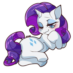 Size: 500x500 | Tagged: safe, artist:zakro, rarity, pony, unicorn, female, looking at you, mare, one eye closed, simple background, solo, white background, wink