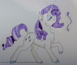 Size: 1280x1082 | Tagged: safe, artist:singingbirdstudio, rarity, pony, unicorn, female, magic, mare, pleased, sketch, solo, walking