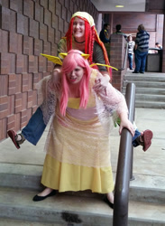 Size: 1280x1744 | Tagged: safe, fluttershy, tree hugger, bat pony, human, anime weekend atlanta, clothes, cosplay, costume, flutterbat, irl, irl human, photo, race swap