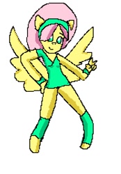 Size: 486x698 | Tagged: safe, artist:everyponys favorite, fluttershy, anthro, unguligrade anthro, pixel art, solo