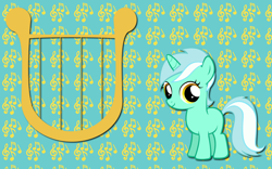 Size: 2560x1600 | Tagged: safe, artist:alicehumansacrifice0, derpibooru import, lyra heartstrings, cute, filly, lyrabetes, lyre, solo, wallpaper