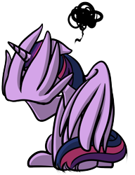 Size: 900x1170 | Tagged: safe, artist:razya, derpibooru import, twilight sparkle, twilight sparkle (alicorn), alicorn, pony, facewing, female, mare, simple background, sitting, transparent background, vector, wing hands