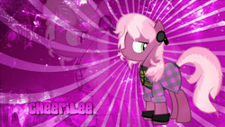 Size: 1366x768 | Tagged: safe, artist:goneairbourne, derpibooru import, cheerilee, 90's fashion, arm bands, clothes, double, flannel, grunge, headphones, nirvana, solo, t-shirt, tail wrap, vector, wallpaper