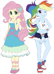 Size: 1217x1671 | Tagged: safe, artist:5mmumm5, derpibooru import, fluttershy, rainbow dash, better together, equestria girls, clothes, converse, duo, duo female, female, nail polish, sexy, shoes, sleeveless, sneakers, stupid sexy rainbow dash