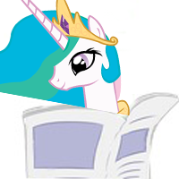 Size: 200x200 | Tagged: safe, princess celestia, alicorn, pony, newspaper, simple background, solo, white background