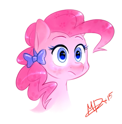 Size: 615x628 | Tagged: safe, artist:megadisia, pinkie pie, earth pony, pony, female, hair bow, mare, pink coat, pink mane, solo