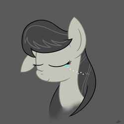 Size: 2000x2000 | Tagged: safe, artist:chir-miru, octavia melody, earth pony, pony, bust, crying, simple background, smiling