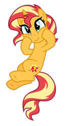 Size: 2000x3750 | Tagged: safe, artist:oyks, sunset shimmer, unicorn, cute, shimmerbetes, vector