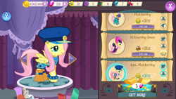 Size: 1280x720 | Tagged: safe, fluttershy, pegasus, pony, testing testing 1-2-3, admiral fairy flight, ancient wonderbolts uniform, clothes, dress, gameloft