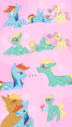Size: 720x1280 | Tagged: safe, artist:1spoonfulofsuga, derpibooru import, fluttershy, quibble pants, rainbow dash, zephyr breeze, pegasus, pony, bouquet, crying, cuckold, cutie mark tattoo, female, flower, male, prone, quibbledash, rejection, shipping, soulmate marks, straight