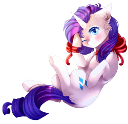 Size: 2327x2261 | Tagged: safe, artist:twinkepaint, rarity, pony, unicorn, blushing, cute, female, raribetes, ribbon, simple background, smiling, solo, transparent background