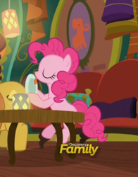 Size: 626x800 | Tagged: safe, screencap, coriander cumin, pinkie pie, pony, spice up your life, discovery family logo, licking, plate, the tasty treat, tongue out