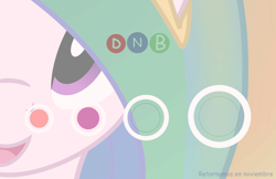 Size: 1024x664 | Tagged: safe, artist:dnastudiobrony, princess celestia, alicorn, pony, poster, solo, spanish