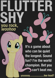 Size: 2480x3508 | Tagged: safe, artist:skeptic-mousey, fluttershy, pegasus, pony, poster, quote, solo, typography