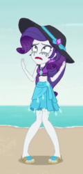 Size: 346x718 | Tagged: safe, screencap, rarity, better together, equestria girls, lost and found, animated, clothes, cropped, crying, gif, makeup, marshmelodrama, mascarity, running makeup, solo, swimsuit