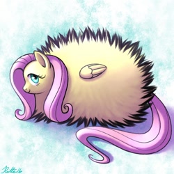 Size: 600x600 | Tagged: safe, artist:ratte, fluttershy, pegasus, pony, female, fluffy, mare, solo