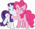Size: 5459x4620 | Tagged: safe, artist:osipush, pinkie pie, rarity, earth pony, pony, unicorn, spice up your life, absurd resolution, cute, diapinkes, eyes closed, hug, simple background, transparent background, vector