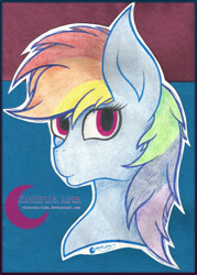 Size: 1645x2298 | Tagged: safe, artist:victoria-luna, derpibooru import, rainbow dash, pegasus, pony, bust, female, mare, solo