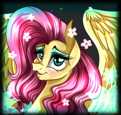 Size: 700x666 | Tagged: safe, artist:derpsonhooves, fluttershy, pegasus, pony, flower, flower in hair, solo