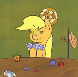 Size: 905x892 | Tagged: safe, artist:liracrown, applejack, earth pony, pony, card, female, mare, solo