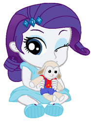 Size: 380x509 | Tagged: safe, artist:wesleyabram, rarity, sheep, equestria girls, babity, baby, doll, simple background, solo, toy, younger