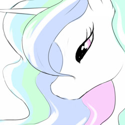 Size: 1000x1000 | Tagged: safe, artist:bauru, princess celestia, alicorn, pony, bust, close-up, portrait, profile, simple