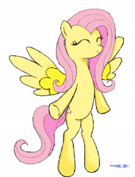 Size: 1479x1934 | Tagged: safe, artist:wieczornykac, fluttershy, pegasus, pony, female, mare, pink mane, solo, yellow coat