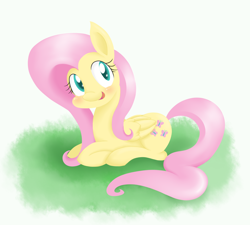 Size: 2500x2250 | Tagged: safe, artist:janji009, fluttershy, pegasus, pony, female, mare, pink mane, solo, yellow coat