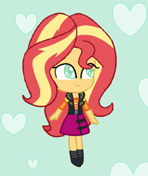 Size: 548x652 | Tagged: safe, artist:pink flame, sunset shimmer, equestria girls, clothes, female, solo, two toned hair