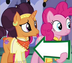 Size: 941x823 | Tagged: safe, edit, edited screencap, screencap, pinkie pie, saffron masala, earth pony, pony, spice up your life, blank, exploitable, fill in the blanks, implied shipping, meme, pinkie pie's sign