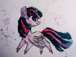 Size: 500x378 | Tagged: safe, artist:nekobite, derpibooru import, twilight sparkle, twilight sparkle (alicorn), alicorn, pony, female, mare, solo, traditional art