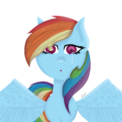 Size: 1000x1000 | Tagged: safe, artist:rainbow dash is best pony, derpibooru import, rainbow dash, pegasus, pony, crying, crying inside, sad, simple background, staring at you, transparent background