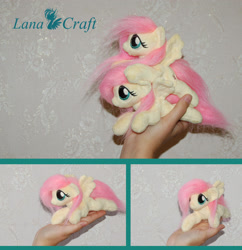 Size: 2391x2466 | Tagged: safe, artist:lanacraft, fluttershy, beanie (plushie), irl, kittensized, photo, plushie