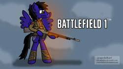 Size: 2510x1412 | Tagged: safe, artist:jrapcdaikari, derpibooru import, oc, oc only, oc:paladin colt, battlefield, battlefield 1, browning automatic rifle, gun, ponies with guns, solo, wallpaper, weapon