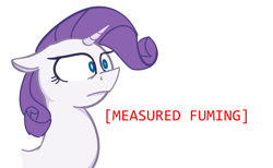 Size: 2247x1388 | Tagged: safe, artist:niteax, rarity, pony, unicorn, angry, descriptive noise, female, simple background, solo, white background