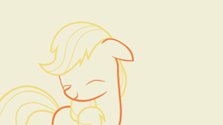 Size: 5000x2816 | Tagged: safe, artist:samxjing, derpibooru import, applejack, earth pony, pony, cute, eyes closed, minimalist, simple background, solo, vector, wallpaper