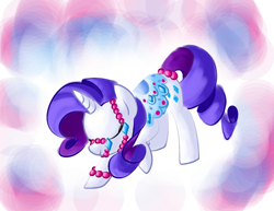 Size: 1400x1080 | Tagged: safe, artist:andromedasparkz, rarity, pony, unicorn, beautiful, bowing, bracelet, bridle, clothes, cute, eyes closed, female, jewelry, mare, pretty, reins, saddle, solo, tack