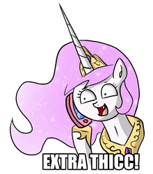 Size: 930x1059 | Tagged: safe, artist:zsparkonequus, princess celestia, alicorn, pony, cellphone, crown, cute, cute little fangs, extra thicc, fangs, female, jewelry, mare, meme, phone, princess molestia, regalia, samurai jack, simple background, smiling, solo, transparent background