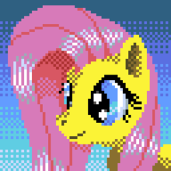 Size: 512x512 | Tagged: safe, artist:phat_guy, fluttershy, pegasus, pony, aseprite, bust, female, mare, pixel art, portrait, smiling, solo