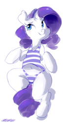 Size: 1200x2100 | Tagged: safe, artist:mtcerber, rarity, pony, unicorn, clothes, female, mare, navel cutout, one-piece swimsuit, solo, swimsuit