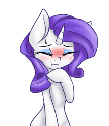 Size: 320x370 | Tagged: safe, artist:azurepicker, rarity, pony, unicorn, blushing, eyes closed, female, simple background, solo, sweat, transparent background