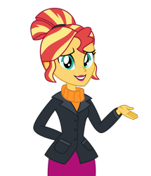 Size: 6008x7000 | Tagged: safe, artist:emeraldblast63, sunset shimmer, equestria girls, the last problem, adult, clothes, female, older, principal, principal sunset, simple background, solo, suit, transparent background