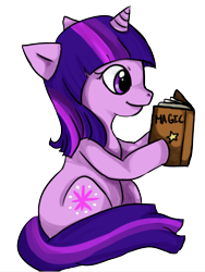 Size: 408x542 | Tagged: safe, artist:melipuffles, derpibooru import, twilight sparkle, book, solo