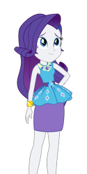 Size: 1607x3208 | Tagged: safe, artist:rarespirit611, rarity, better together, equestria girls, text support, <:), bracelet, clothes, female, geode of shielding, grin, hand down, hand on hip, jewelry, magical geodes, pencil skirt, pendant, rarity peplum dress, simple background, skirt, sleeveless, solo, transparent background, vector