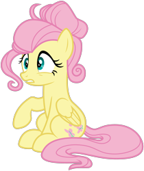 Size: 3000x3575 | Tagged: safe, artist:pirill, artist:yanoda, fluttershy, pegasus, pony, flutter brutter, .ai available, alternate hairstyle, female, mare, raised hoof, simple background, sitting, solo, transparent background, vector