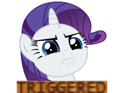 Size: 960x720 | Tagged: safe, edit, rarity, pony, unicorn, frown, meme, simple background, solo, transparent background, triggered, vector, vector edit