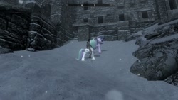 Size: 1360x768 | Tagged: safe, princess celestia, twilight sparkle, twilight sparkle (alicorn), oc, oc:mr franconian, alicorn, human, pony, 3d, clothes, female, happy, human male, humans riding ponies, love, male, mare, riding, sexy, shipping, skyrim, the elder scrolls, underwear